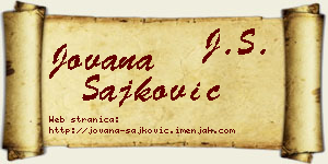 Jovana Šajković vizit kartica